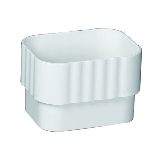 Amerimax Home Products Amerimax 2 in. W X 3 in. L White Vinyl K Downspout Connector M0623 - main